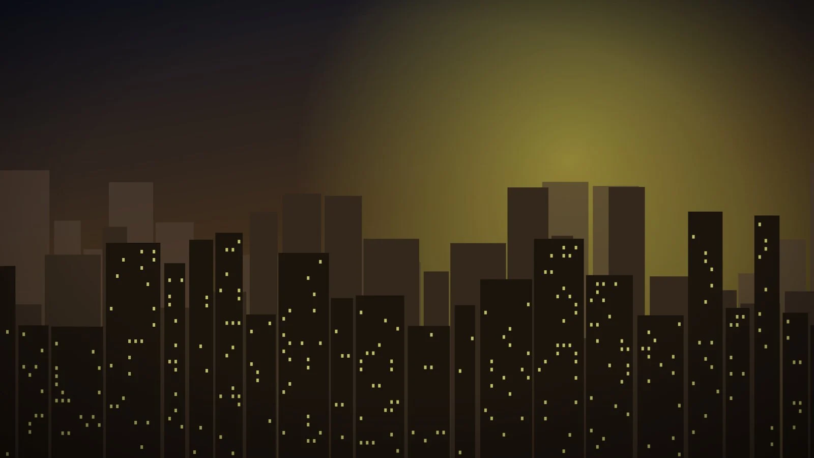 Illustration: a night skyline dotted with lit windows