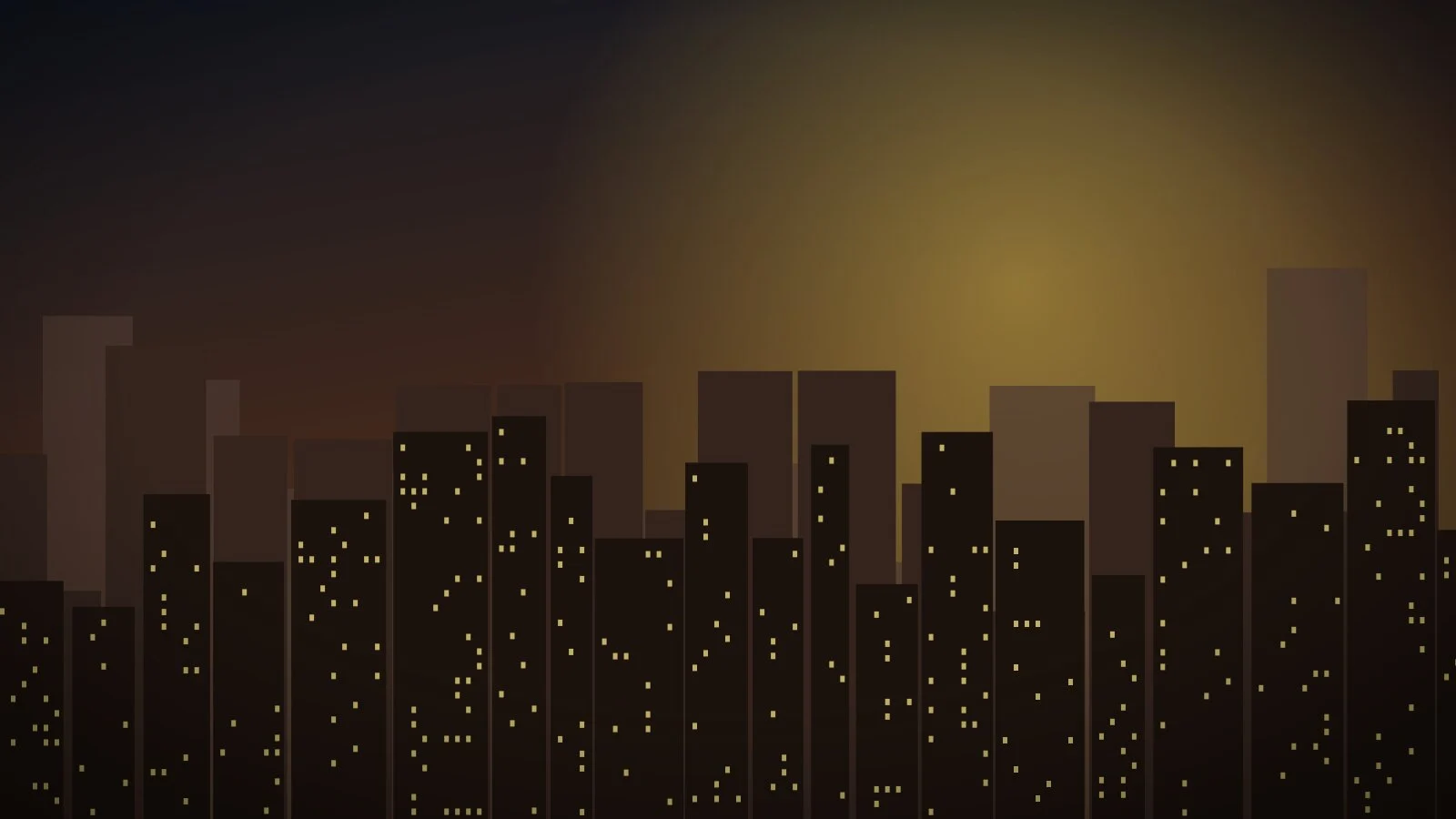 Illustration: a night skyline dotted with lit windows