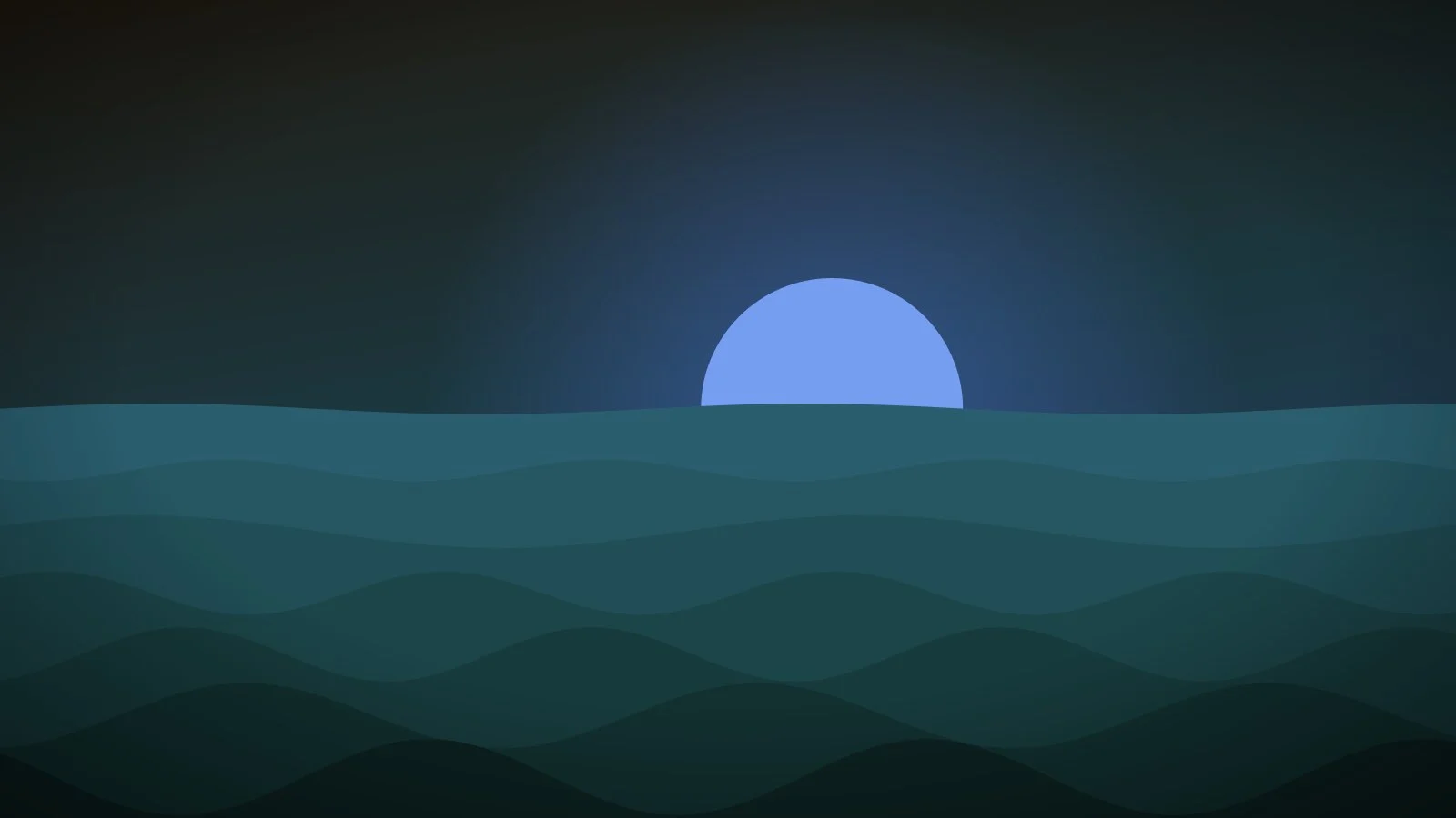 Placeholder key art for Tidebreak: rolling waves beneath a setting sun
